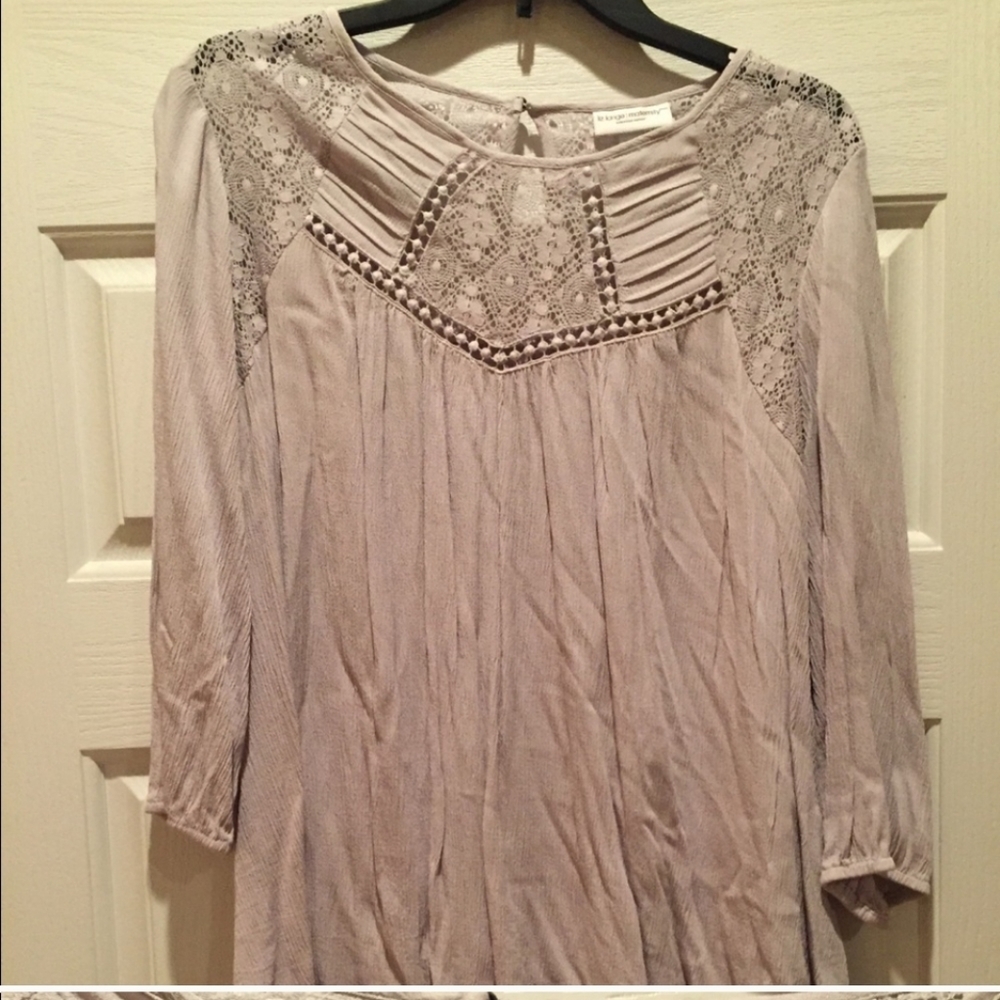 Liz Lange for Target Beige, Crochet Lace Accent Blouse- Women's Maternity  XL